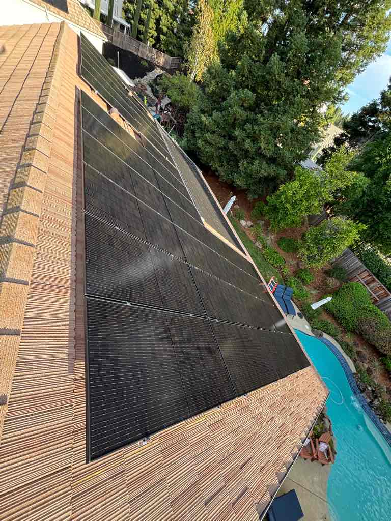 Rooftop solar array on a home
